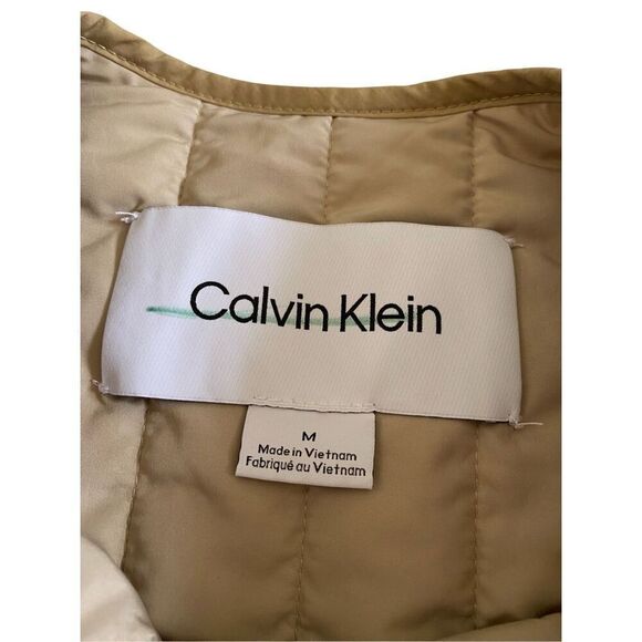Calvin Klein Liner Jacket Khaki Quilted Winter Coat Outdoors Spring Preppy - Picture 7 of 15
